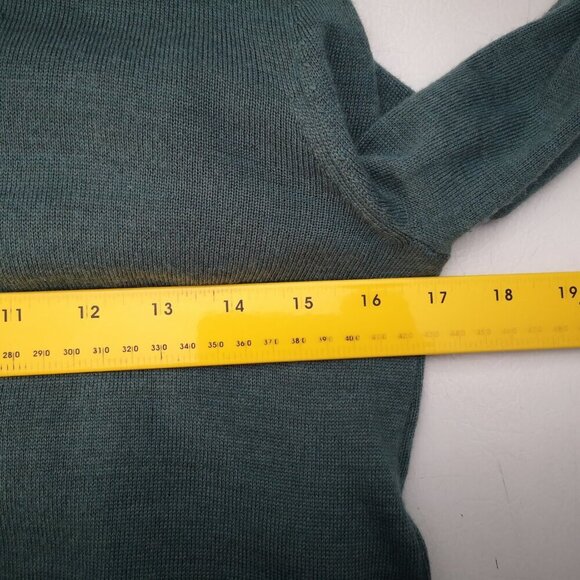 Tahari Ladies Size Medium Green Merino Wool Blend Long Duster Open Cardigan - Picture 9 of 10